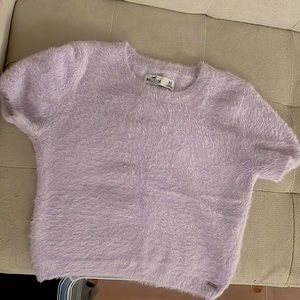 Holister crop top, lavendar purple, flannel soft, XS,
